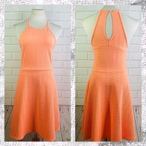 10/$25🦋 Mossimo Neon Orange A-Line Sleeveless Skater Dress - Size Medium